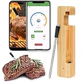 Picture of Wireless Meat Thermometer Digital, Long Range Bluetooth 5.2 with App Control, Compatible with iOS & Android, IP68 Waterproof, Fast Charging & Magnetic Smart Food Thermometer for Oven Grill BBQ Smoker