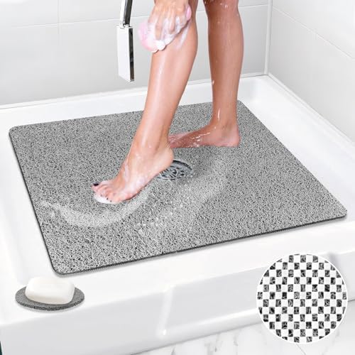 Square Shower Mat Non Slip: 24" x 24" Shower Mats for Walk-in Shower ...