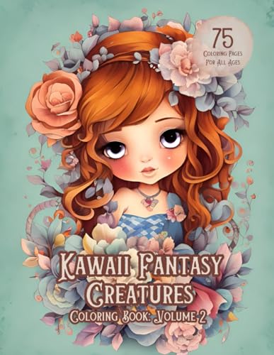Kawaii Fantasy Creatures: Volume 2: Magical Coloring Book for Adults and Teens, 75 Grayscale Coloring Pages image 2