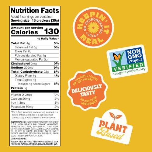 Back to Nature Crispy Wheat Crackers, Non GMO Plant Based Snack, 1pk - image 2