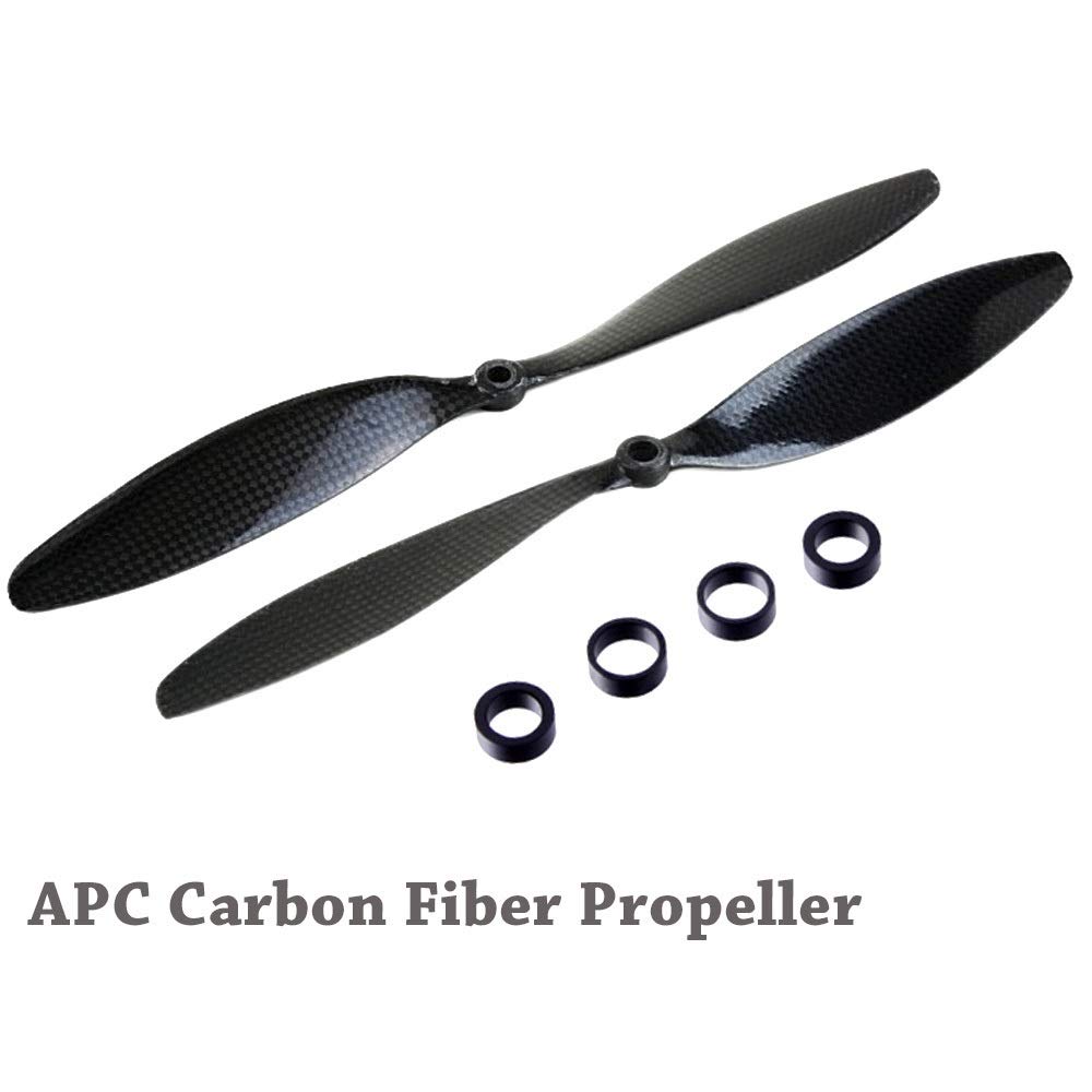 2 paia compatibili con pale CF for in fibra di carbonio 8045/1045/1047/1147/1238/1260/1245 compatibili con RC Quadcopter Hexacopter Multi Rotor UFO Sostituire la parte(1260 propellers)