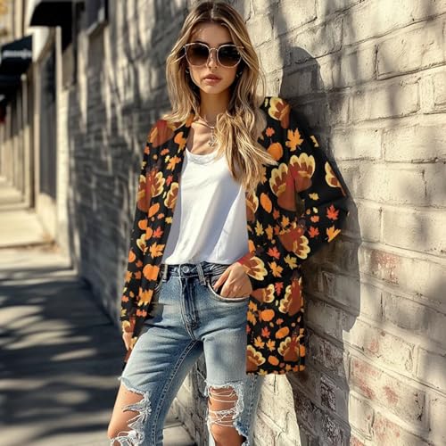 Image of Biyejit Women's Long Sleeve Open Front Cardigan Casual Loose Lightweight Cardigans with Pockets Drape Cardigan