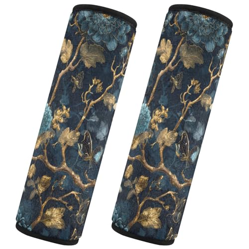 Image of 2 Pack Seatbelt Covers Seat Belt Cover Pad for Adults Boys Girls Car Seat Strap Covers Pads Cushion Universal Shoulder Strap Pad Protector for Backpack Camera Bag 10x7.7Inch Mystical Flowers and Drago