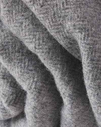 State Cashmere Herringbone Throw Blanket - Soft Accent Blanket For Couch, Sofa & Twin Standard Bed Made W/Merino Wool & Cashmere Sourced From Inner Mongolia thumb #2