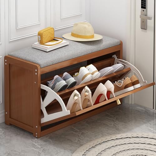 Meuble à chaussures avec coussin d'assise pour entrée ordonnée