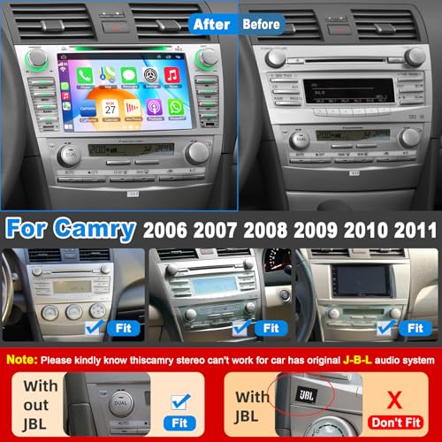 Radio para Toyota Camry 2006-2011 con pantalla táctil 8" miniatura 2