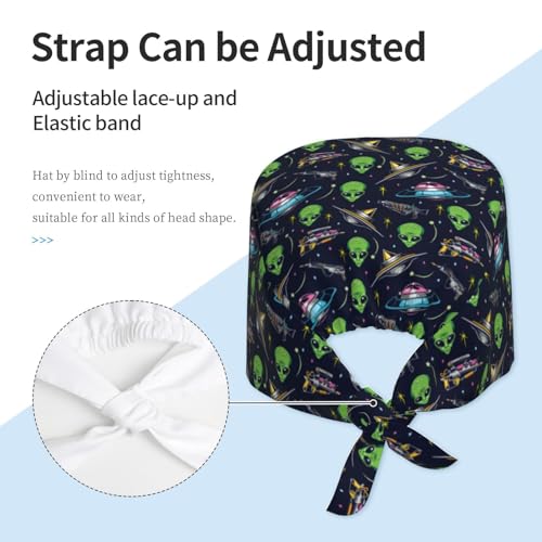 Image of WILL BUDXEG Working Cap with Sweatband for Women Men, Adjustable Cleaning Working Hats, Nurse Surgical Caps(Tie Back)