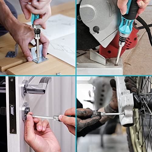 DURATECH Ratcheting Screwdriver, 12-in-1 Multi-bit Screw Drivers, Premium S2 Steel, Innovated Bits Quick-Load Mechanism, with Phillips, Slotted, Torx, Square Bits Stored in Handle - Image 8