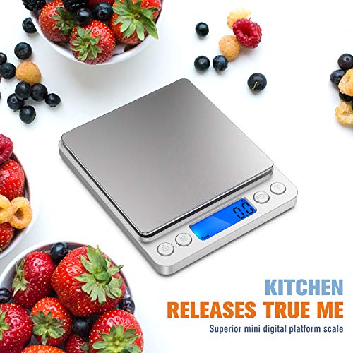 Food Digital Kitchen Scale, Multifunction Scale Measures in Grams and oz for Cooking Baking, 1g/0.1oz Precise Graduation, Coffee Scales Grams Mutritional Calculator by POWLAKENXS - Used condition - Image 7