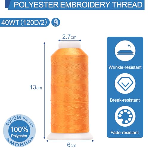 Image of High Tenacity Polyester Embroidery Machine Thread 40WT(120D /2) 4000M Per Spool for Commercial and Domestic Embroidery Machine (Copper-1763)