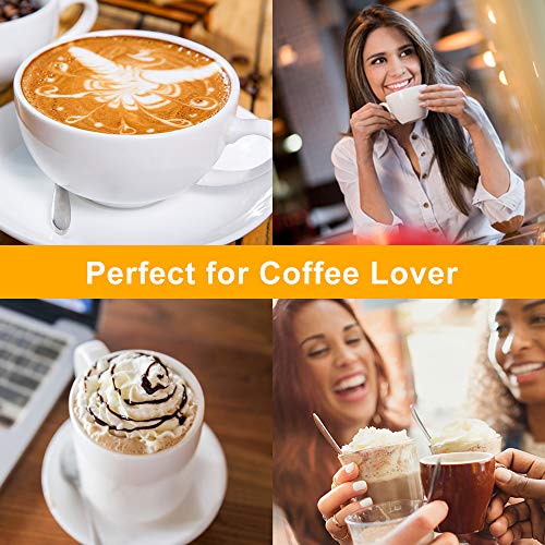EZCO Milk Coffee Frother Rechargeable, 3 Adjustable Speeds Handheld Electric Milk Foam Mixer Maker Blender with Double Whisk for Coffee Latte Cappuccino Hot Chocolate Drinks Egg