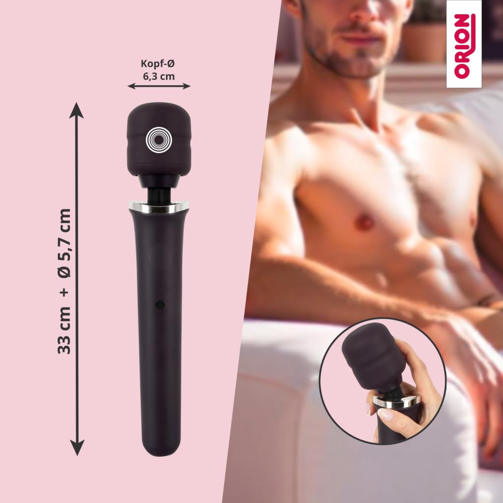 ORION Massagestab "Power Wand" - intensiver Ganzkörper-Massagestab für Frauen und Männer, mit 10 Vibrationsmodi und je 5 Geschwindigkeiten, lila