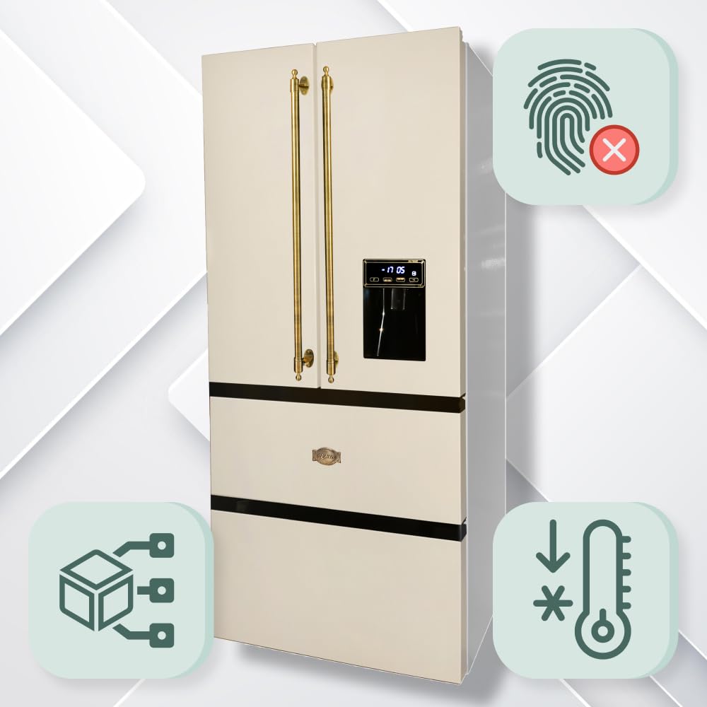 Kaiser KS 80425 ElfEm Side-by-Side Kühlschrank, 83 cm breit, 183 cm hoch, Retro Kühlschrank, Kühl Gefrier Kombi, No Frost 506 L