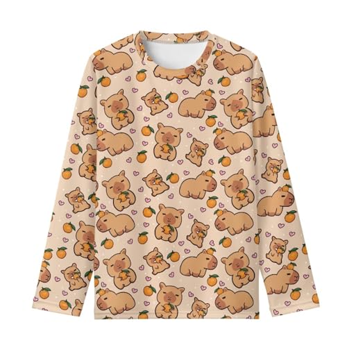Image of Renewold Boys Girls Tees Kids T-Shirt Long Sleeve Crewneck T Shirts Casual Athletic Tops Clothing for Home School Travel