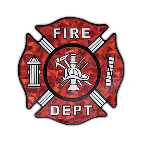 Product Image of the Elektroplate Firefighter Fire Department Cross Red Reflective Decal (3.0' x 3.0') Premium All Weather Sticker for Car, Water Bottle, Laptop, Phone & More | Made in the USA