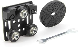 Zeberoxyz Big V Wheel with Plate and 6mm Belt Buckle for 2020V-Slot Aluminum Profile 3D Printer Accessories Parts Set for CNC Kossel Black Wheel (Big V-Wheels with Belt)