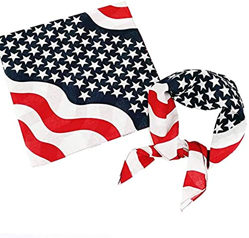 2 American Flag Face Mask Bandana | Washable Reusable Facial Cover | 100% Cotton Fabric USA Scarf