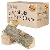 Brennholz Kaminholz Holz 5-500 kg Für Ofen und Kamin Kaminofen Feuerschale Grill Buche Feuerholz Buchenholz Holzscheite Wood 30 cm flameup, Menge:15 kg