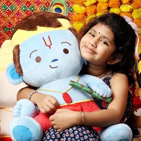 Baby Krishna (Mega 22") Plush Toy | Ideal for Newborns, Infants, Toddlers, Grandparents | Best for Diwali, Baby Shower, Birthday, Housewarming | Teddy Bear Panda Cover
