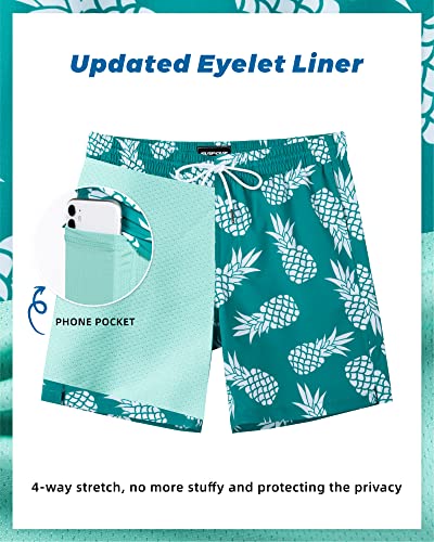 Image of SURF CUZ Mens Swim Trunks with Compression Liner Swim Shorts 7 inch Swimming Trunks Stretch 7 Inch Swim Suits Quick Dry