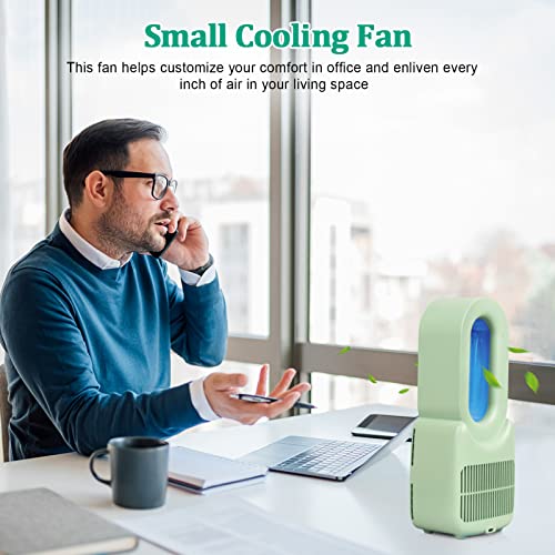 Inmorven Desk Fan, 4400Mah Bladeless Fan, 11.8 Inch Small Table Fan Air Multiplier Cooler, Portable Rechargeable Personal Quiet Fan With Touch Control Decor Led Light For Home Bedroom Office (Green)… #TOP5