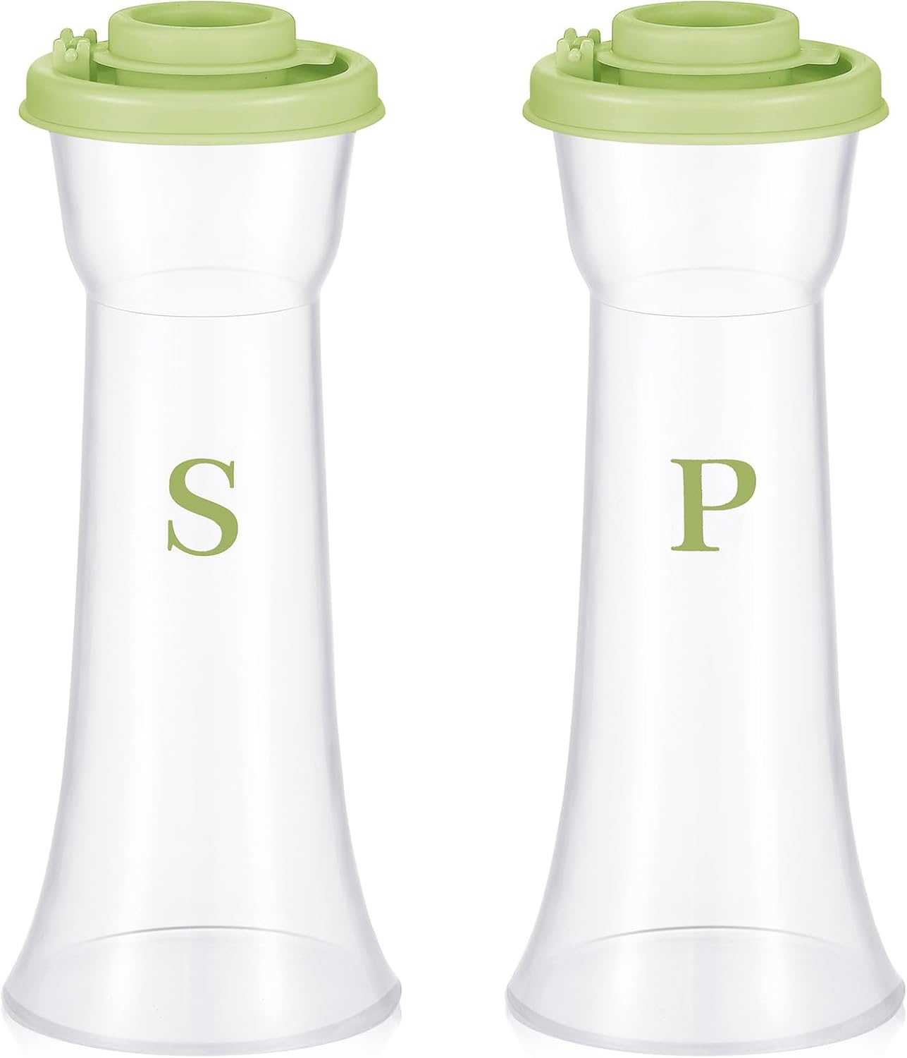 2 Pcs Plastic Salt and Pepper Shakers Set with Lid, Classic, Black White