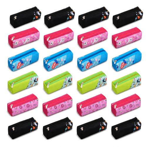 Image of TULMAN Polyester Multipurpose Pencil Pouch Kids B'Day Party Return Gifts to Carry Pencil Pen in Stationery Pouch with Zip Lock Accessories for Boys /Girls /Children (Pack - 24, Multicolor)