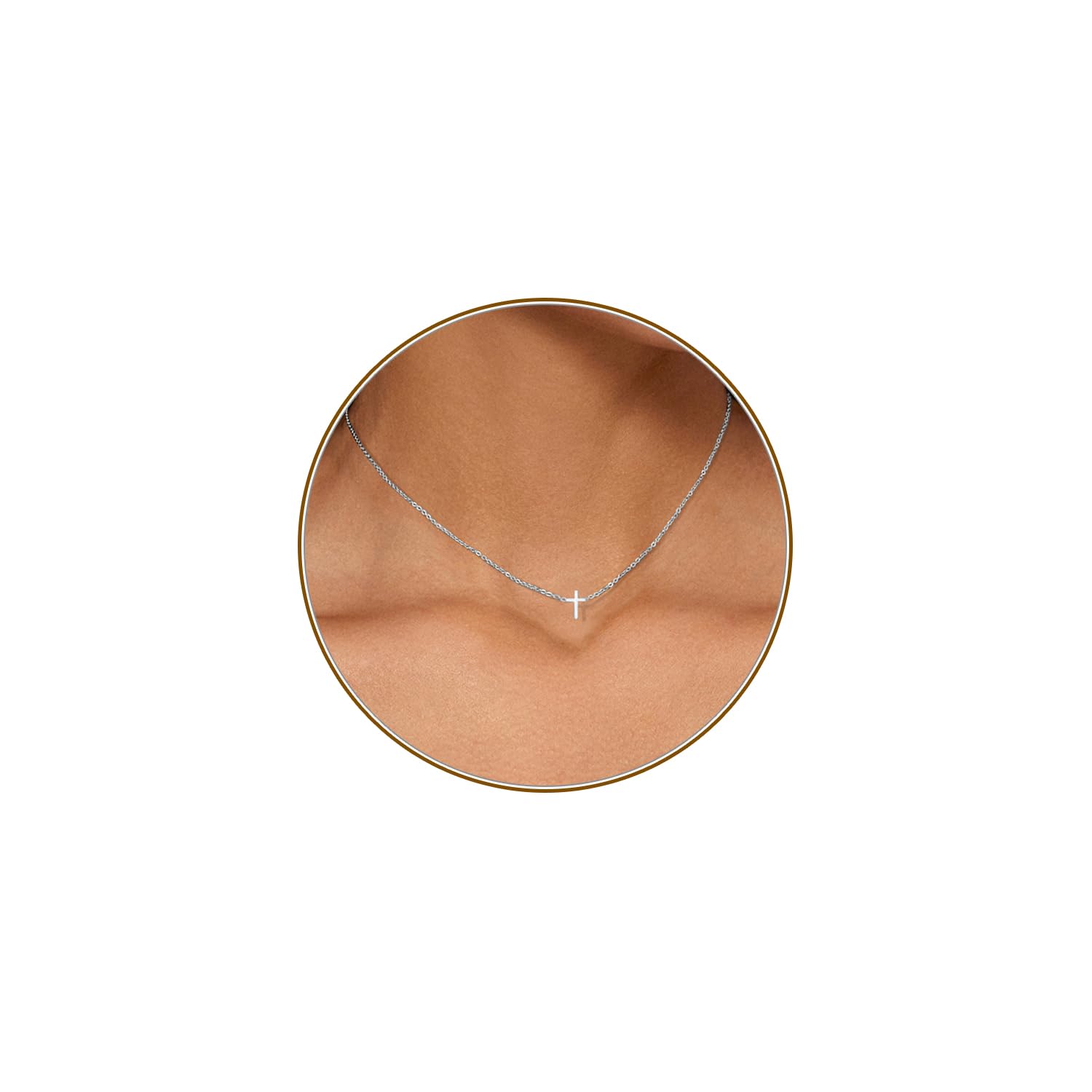HERIERCross Necklace for Women, Dainty 18K Gold Plated/Sterling Silver Small Cross Pendant Necklace Simple Gold Cross Necklaces for Women Trendy Faith Jewelry Gift