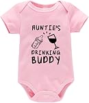 Infant Baby Boy Girl Bodysuit Auntie Love Me Letters Print Newborn Jumpsuit Outfit Clothes