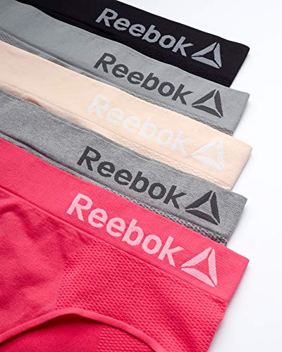 Image of Reebok Womens Hipster Panties 5 Pack Soft Stretch Underwear for Women | Moisture wicking hipster briefs with a tagless relaxed waistband Soft stretch fabric with a smooth, barely-there fit all day.