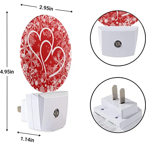 Ekobla Red Sweet Hearts Plug In Night Light Valentine's Day Love Symbol Flowers Night Lights Plug Into Wall, Dusk To Dawn Sensor Led Lamp For Hallway Bedroom Bathroom Smart Nightlight #TOP5
