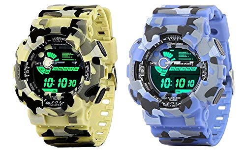 SQUIRRO Digital Boys Watches Combo (Multicolour Dial Multicolour Strap) (Pack of 2)