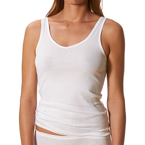 Mey 2er Pack Damen Unterhemd 2000-25061 - Farbe Weiß - Größe 40 - Top mit Breiten Trägern - Funktionsgerechter Rundschnitt