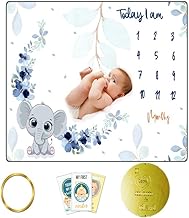 YIMOBRA Milestone Blanket and Props for Baby's |1 to 12 Months |Newborn Ac Room Blanket for Summer, Winter, Bedding (Animal Print)