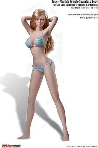 Miniatura 2 de HiPlay TBLeague - Figura de acción sin costuras para niña joven, tipo de cuerpo y busto mediano, escala 16 S34A (palo, sin cabeza)