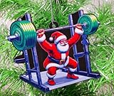 Weightlifting Santa Ornament