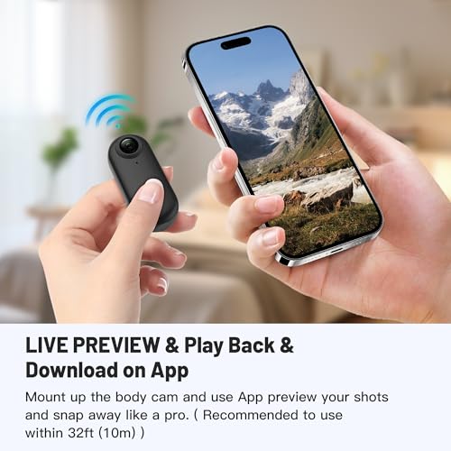 Meoilkolnm Mini Body Camera, Wearable Action Body Cam, Thumb Size Hands Free Recording Body Worn Camera, Premium Portable Camcorder Mount Anywhere for Pet Walking, Work, Travel (Grey, 32GB) by Meoilkolnm - Image 4