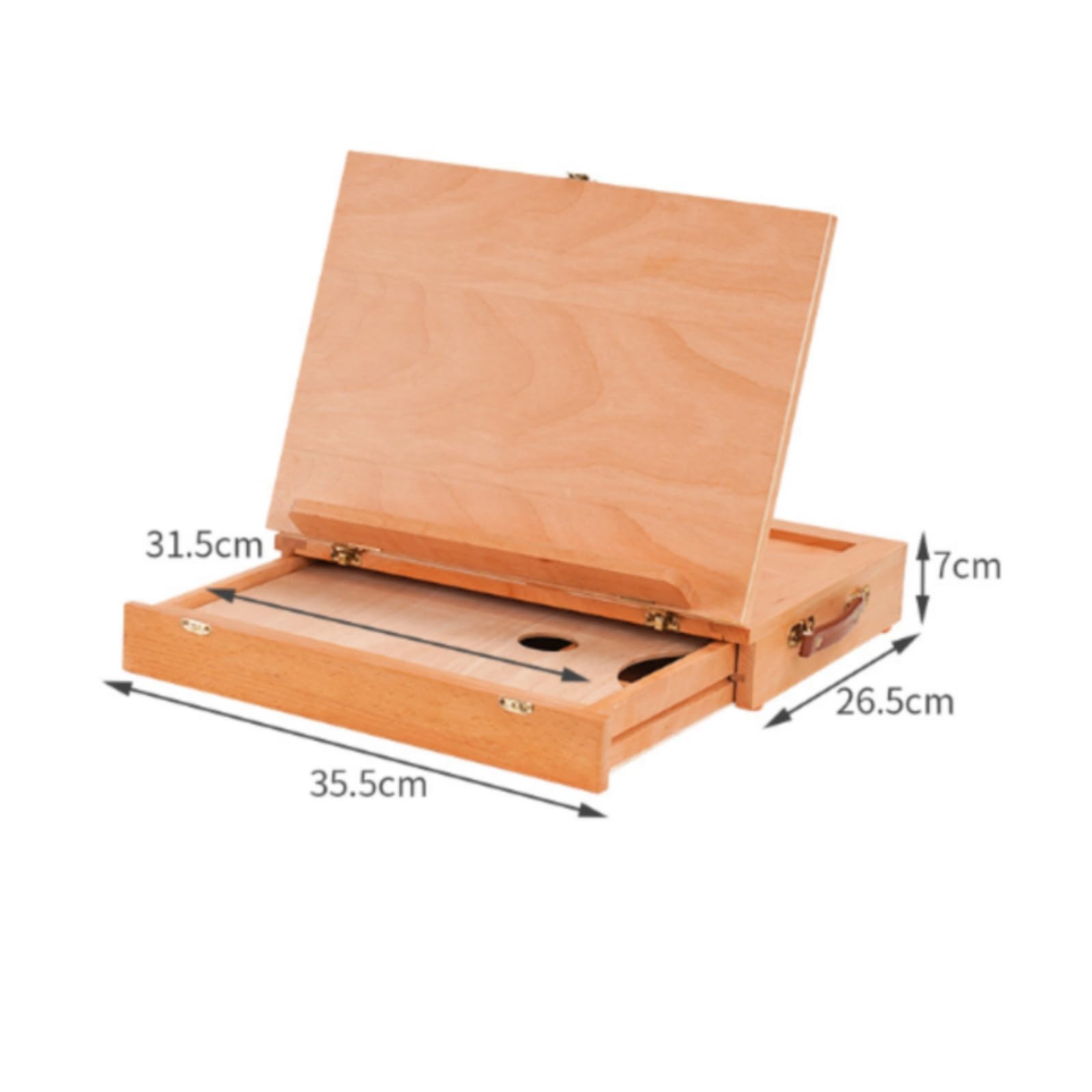 perfk Caballete de Arte Portátil Caballete Mesa Caja Dibujo Organizador Pintura con Tapa Plegable y Ángulo Regulable Madera Adecuado para Estudiantes Artistas Clases Estudio Exteriores