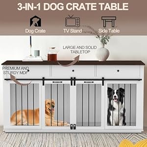   Dog-Crate-Indoor-Furniture-for-2-Dogs-716-Dog-Kennel-with-3-Drawers-and-Sliding-Doors-Heavy-Duty-Wooden-Dog-Cage-for-Large-Medium-Small-Dogs-White