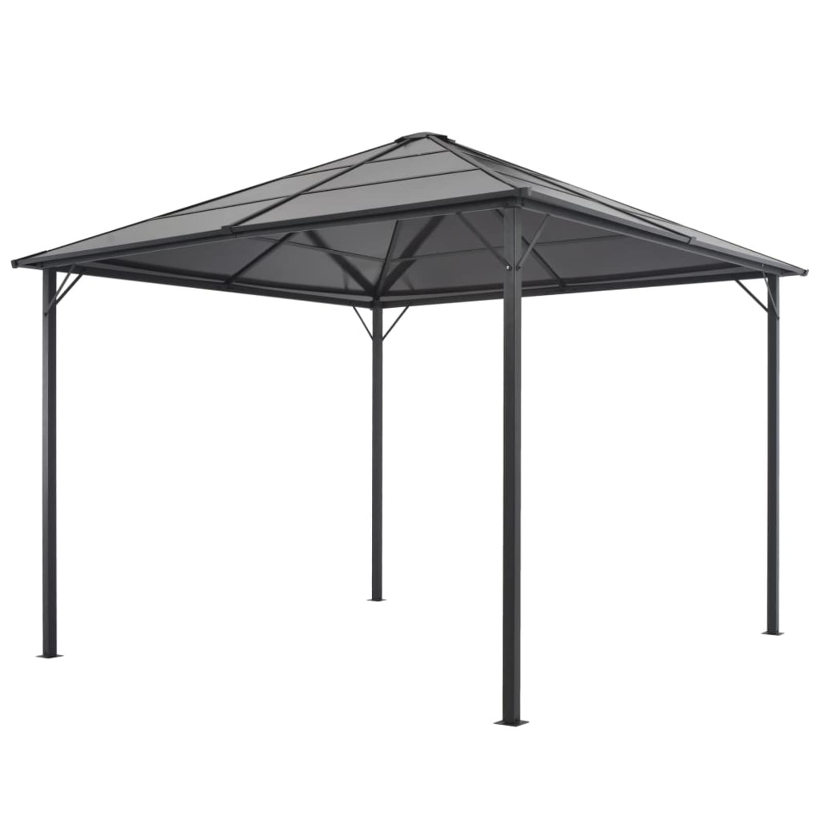 ZEYUAN Gartenpavillon mit Dach, Pop-Up Partyzelt, Festzelt, Pavillon, Garden Decoration, Canopy Tent, Lagerzelt, Pavillon, Aluminium 3×3 m Schwarz