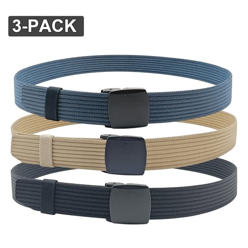 3 Pack Nylon Belt Outdoor Non-Metal Mens Military Web 1.5" Tactical Work Belt3