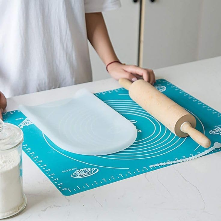 Premium Silicone Roti Mat & Atta Maker Bag Combo | Non-Stick Roti Making Mat with Dough Kneading Bag | Food-Grade BPA Free Atta Dough Maker for Roti, Chapati, Paratha, Pizza & Bread-image-34