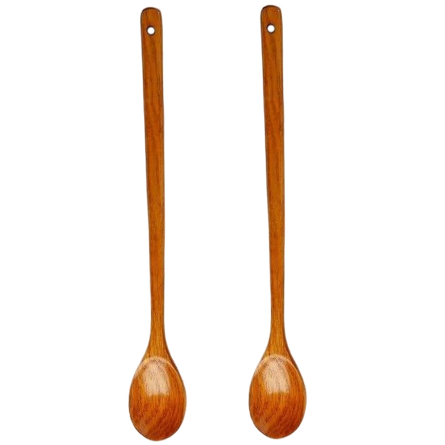 Licsaliwe Long Wooden Spoon - 2PCS 20 Inch Heat-Resistant Wooden Cooking Spoons, Smooth Anti-Scalding Handle for Stirring