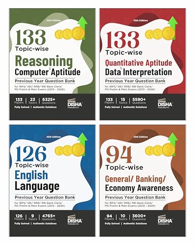 Disha Combo (set of 4 Books) 138 Topic-wise Reasoning/ Quantitati...