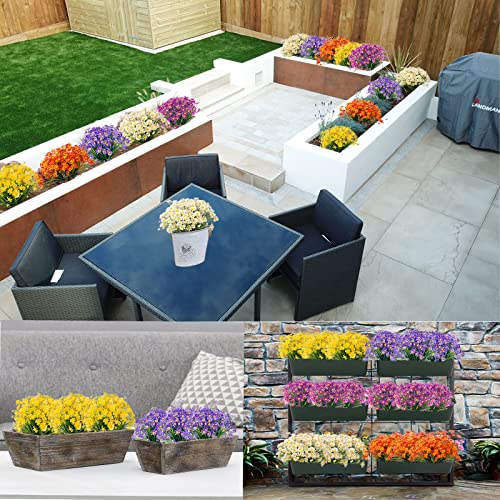 NOV FIRE Artificial Daisies Outdoor Artificial Flowers,8 Bundles UV Resistant Fake Flowers Outdoor Plastic Flowers Shrubs for Indoor Outside Garden Porch Window Box Home Decor(White) by NOV FIRE - Image 8
