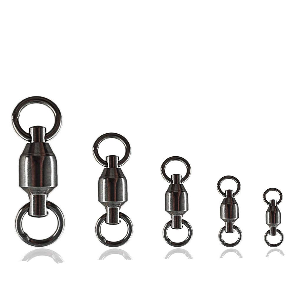 GERUITE Fishing Barrel Swivels Saltwater Small Ball Bearing Swivel Heavy Duty Stainless Steel Swivels Freshwater Fish Tackle