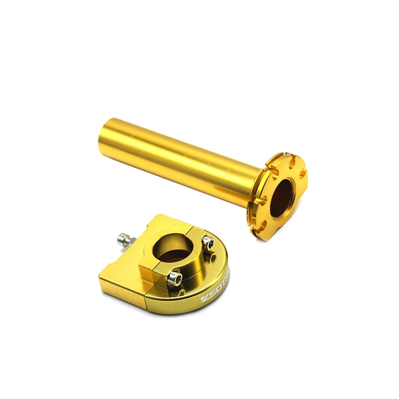 Troioium Gold 22Mm Cnc Aluminum Motorcycle Throttle Quick Twister Grips +2 Pcs Throttle Cable Accelerator Moped Scooter Racing(Gold)