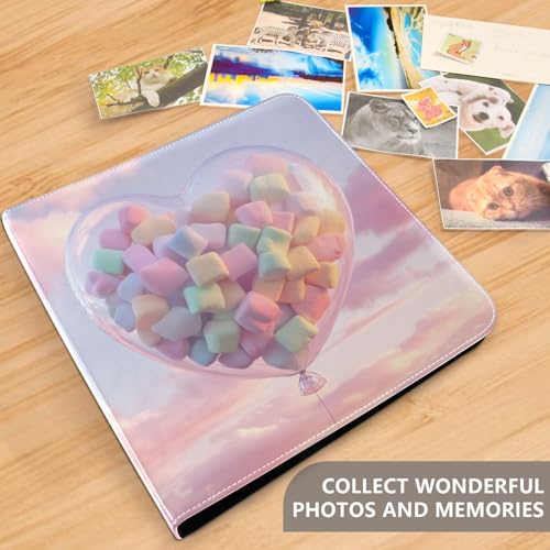 Álbum de fotos Adhesivo DIY Scrapbook Álbum con Balones de Caramelo de San Valentín, Encuadernador de 3 Anillos, 40 páginas, 8x10 para recuerdos miniatura 5