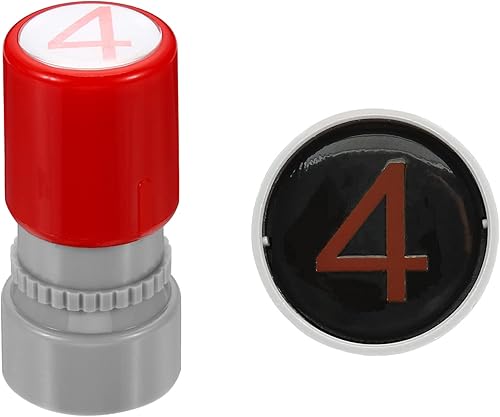 PATIKIL Sellos de números de 0.630in, número de caracteres 4, sello de tinta de plástico, autoentintado para aula, álbumes de recortes, rojo PATIKIL Sellos de números de 0.630in, número de caracteres 4, sello de tinta de plástico, autoentintado para aula, álbumes de recortes, rojo