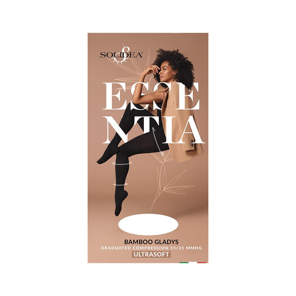 SOLIDEA Collant ESSENTIA BAMBOO GLADYS NERO Calze a compressione graduata 15/21 mmHg Art. 060470 Size ML